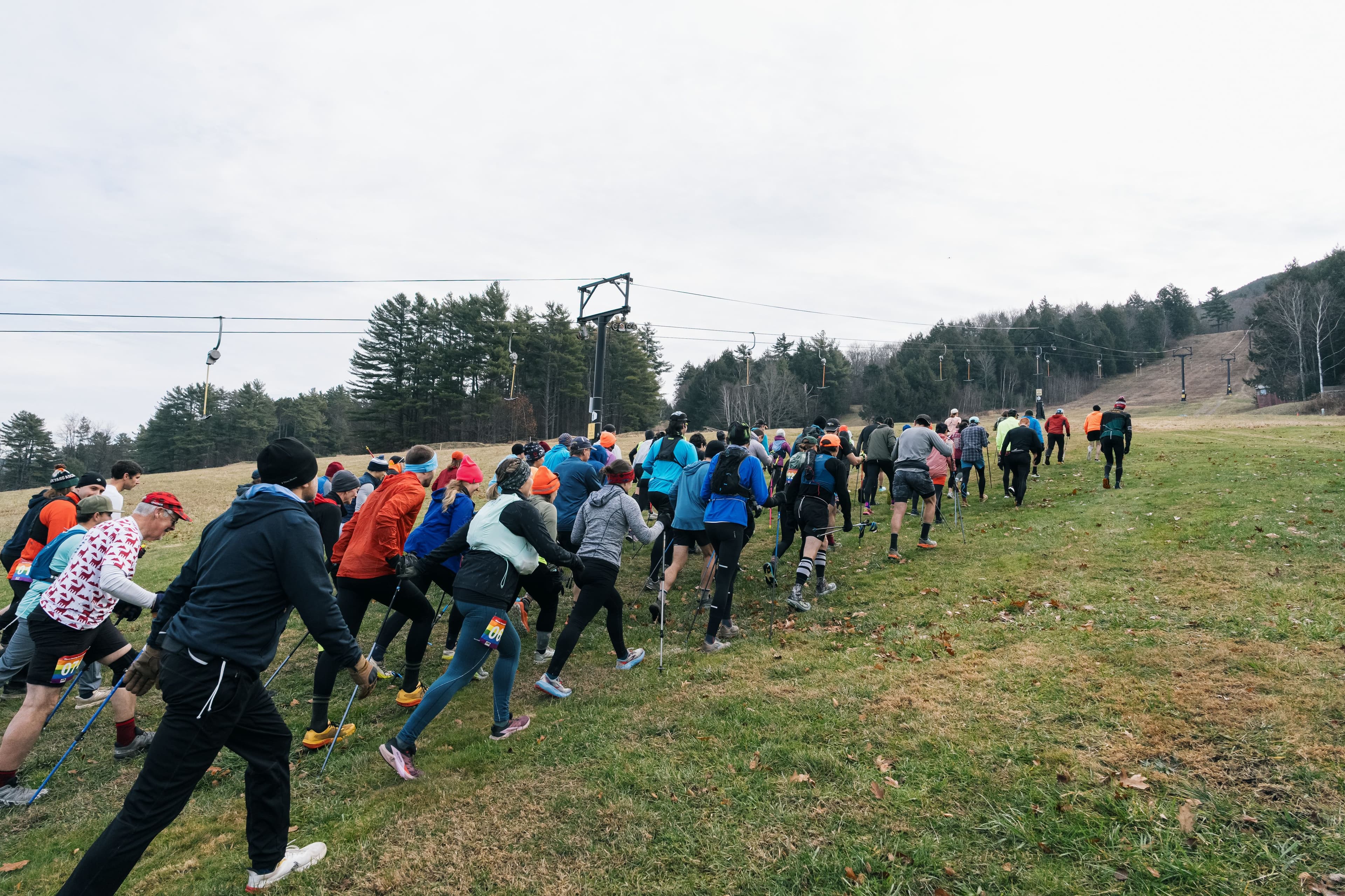 Group heading up T Bar Hill