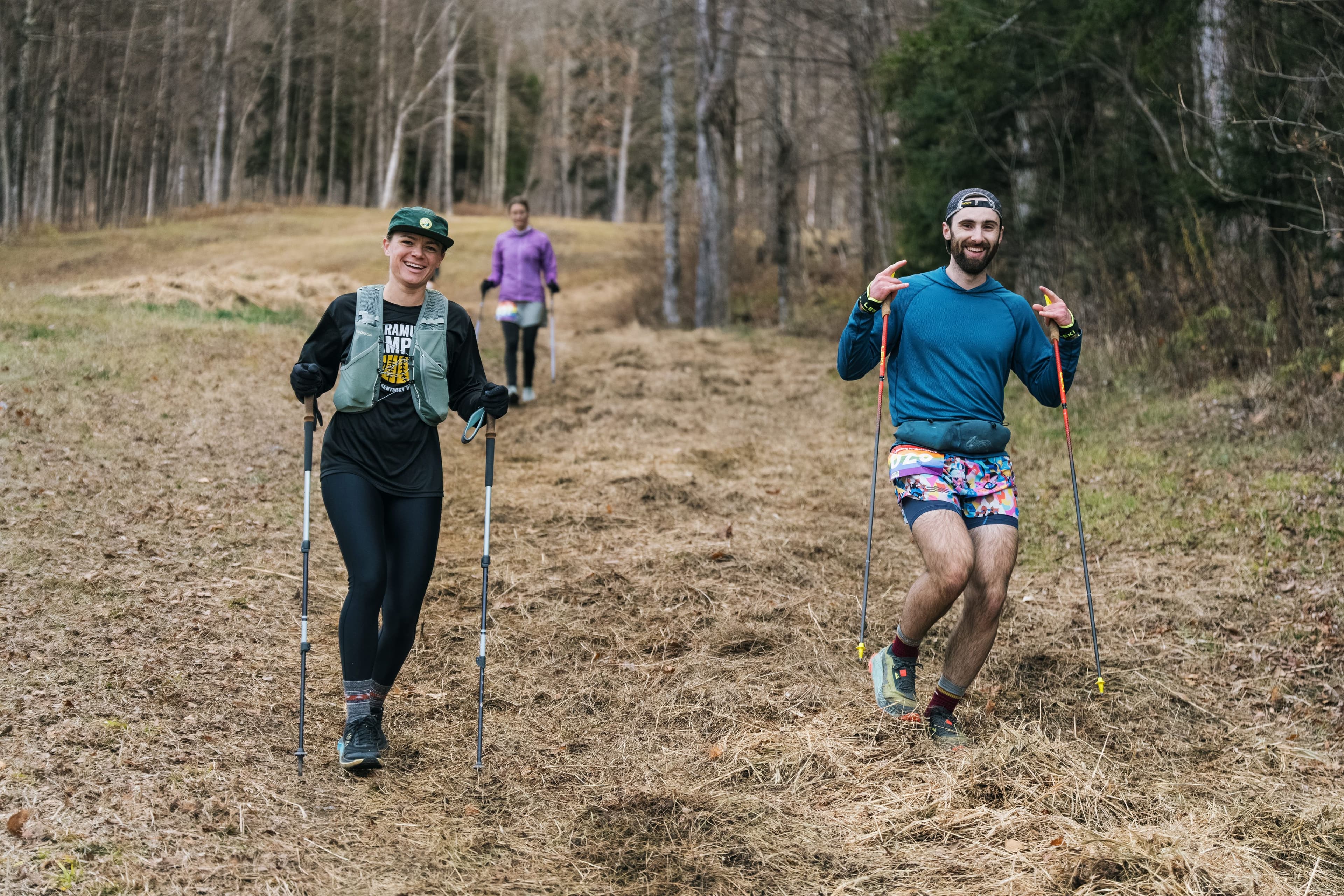 Two runners coming down Fifth Ave on Ascutney