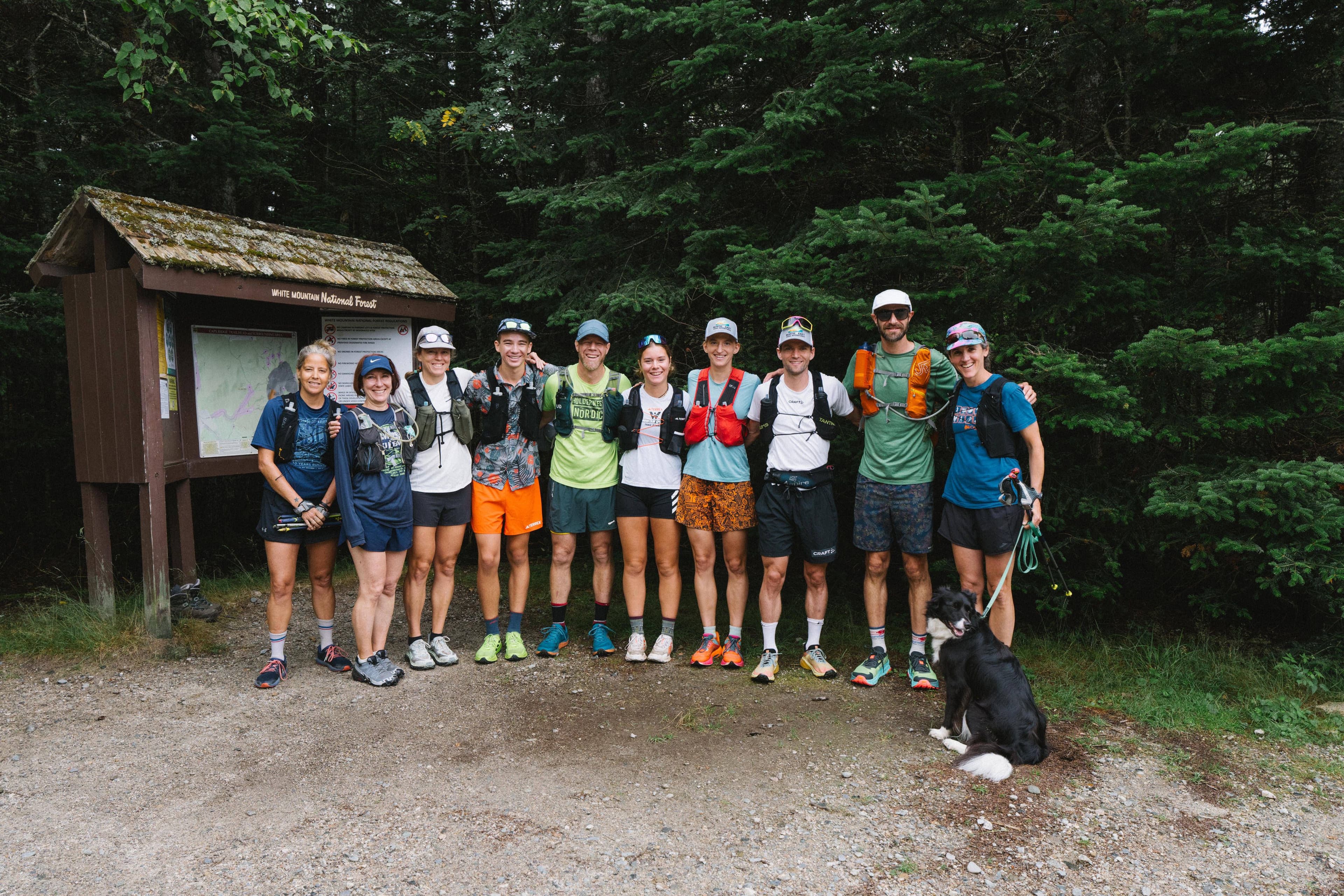 Group photo at Caps Ridge trailhead.